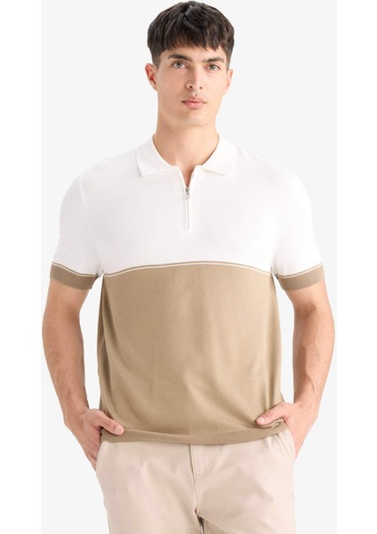 Standart Fit Polo Yaka Triko Kısa Kollu Tişört E4895AX25SM modelleri