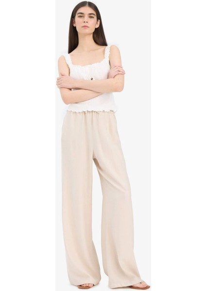 Wide Leg Çift Cepli Yüksek Esnek Belli Geniş Paça Pantolon E7434AX25SM