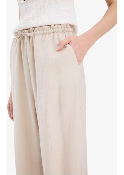 Wide Leg Çift Cepli Yüksek Esnek Belli Geniş Paça Pantolon E7434AX25SM