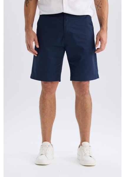 %100 Pamuk Regular Fit Gabardin Bermuda Şort C7684AX25SP