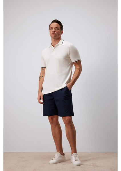 %100 Pamuk Regular Fit Gabardin Bermuda Şort C7684AX25SP