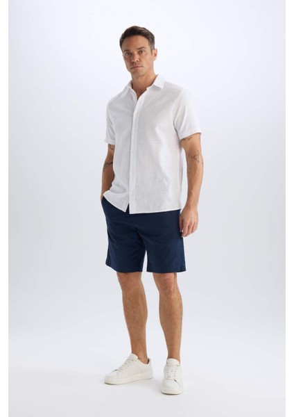 %100 Pamuk Regular Fit Gabardin Bermuda Şort C7684AX25SP