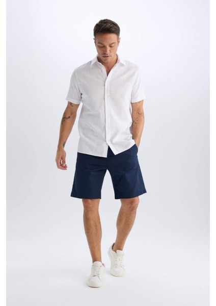 %100 Pamuk Regular Fit Gabardin Bermuda Şort C7684AX25SP