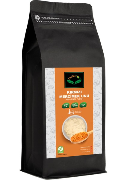 Yerli Kırmızı Mercimek Unu (Red Lentil Flour) Taş Değirmende Taze Öğütülmüştür 1 kg