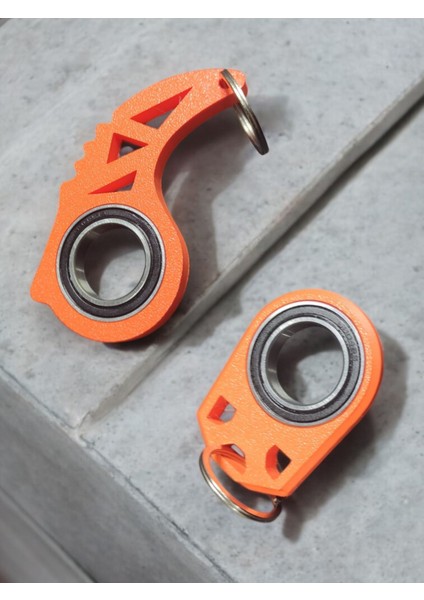 2’li Büyük ve Küçük Boy 3D Baskılı Içi Metal Keyrambit -Fidget Spinner Anahtarlık Seti - Şık ve Kullanışlı Aksesuar