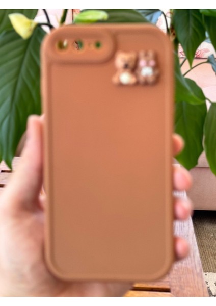 Apple iPhone 7 / 8 Plus Uyumlu Kılıf Kamera Korumalı Ayıcık ve Tavşan Figürlü Yumuşak Silikon Kapak fiyatları