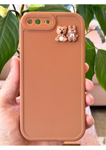 Apple iPhone 7 / 8 Plus Uyumlu Kılıf Kamera Korumalı Ayıcık ve Tavşan Figürlü Yumuşak Silikon Kapak fırsatları