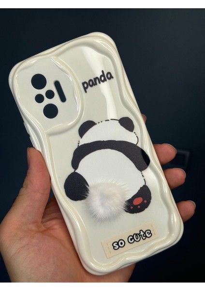 Xiaomi Redmi Note 10 Pro Uyumlu Kılıf Tasarımlı Desenli Kamera Korumalı Panda Beyaz Püsküllü Silikon Kapak fiyatları