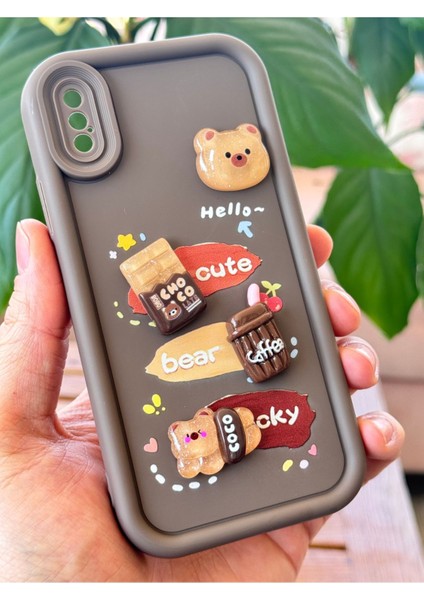 Apple iPhone X/xs Kılıf Tasarımlı Desenli Kamera Korumalı Ayıcık Kahve Renkli Yumuşak Silikon Kap indirimleri