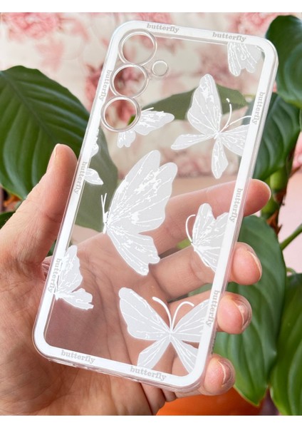Samsung Galaxy S23 Fe Kılıf Tasarımlı Desenli Kamera Korumalı Şeffaf Kelebek Esnek Yumuşak Silikon Kapak