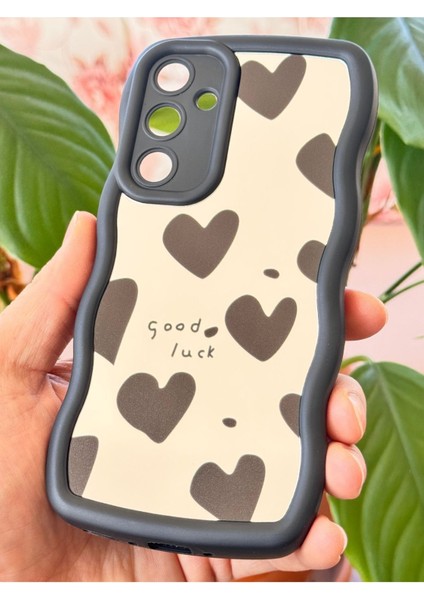 Samsung Galaxy S23 Uyumlu Kılıf Aynalı Kalp Desenli Yumuşak Kenarlı Kamera Korumalı Silikon Kapak