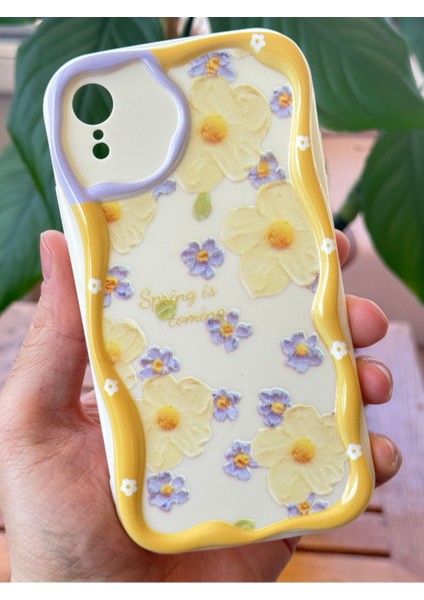 Apple iPhone Xr Kılıf Tasarımlı Desenli Kamera Korumalı Papatya Çiçek Renkli Silikon Kapak