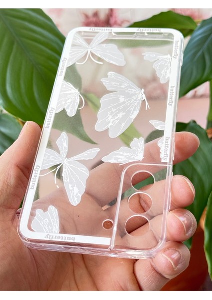 Samsung Galaxy S22 Kılıf Şeffaf Kelebek Tasarımlı Desenli Kamera Korumalı Yumuşak Silikon Kapak modelleri