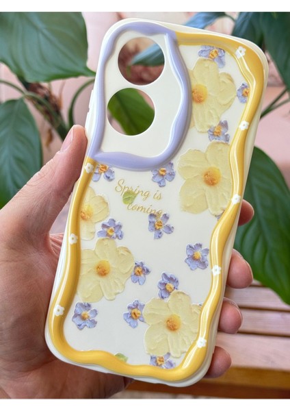 Oppo A60 Kılıf Tasarımlı Desenli Kamera Korumalı Papatya Çiçek Renkli Silikon Kapak