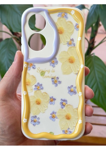 Oppo A60 Kılıf Tasarımlı Desenli Kamera Korumalı Papatya Çiçek Renkli Silikon Kapak