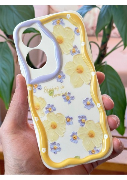 Oppo A60 Kılıf Tasarımlı Desenli Kamera Korumalı Papatya Çiçek Renkli Silikon Kapak
