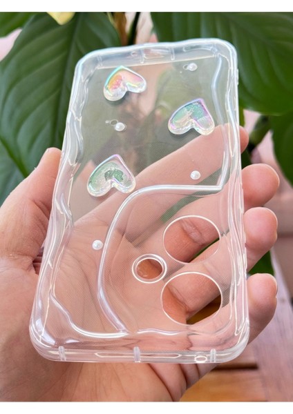 Oppo Reno 11F Kılıf 3D Kalpli Inci Tasarımlı Desenli Kamera Korumalı Şeffaf Silikon Kapak fırsatları
