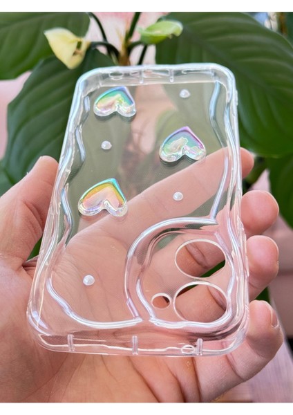 Realme 10 4g Kılıf 3D Kalpli Inci Tasarımlı Desenli Kamera Korumalı Şeffaf Silikon Kapak modelleri