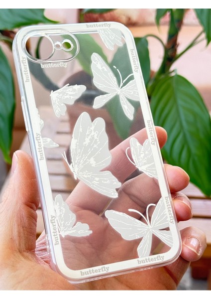 Apple iPhone 16E Kılıf Tasarımlı Desenli Kamera Korumalı Şeffaf Kelebek Esnek Yumuşak Silikon Kapak