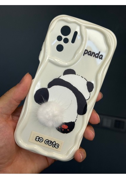 Xiaomi Redmi Note 10/10S Uyumlu Kılıf Tasarımlı Desenli Kamera Korumalı Panda Beyaz Püsküllü Silikon Kapak fırsatları