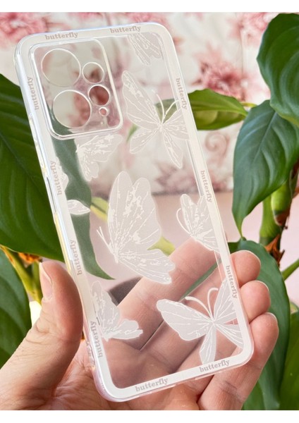 Xiaomi Redmi Note 12 4g Kılıf Tasarımlı Desenli Kamera Korumalı Şeffaf Kelebek Esnek Yumuşak Silikon Kapak
