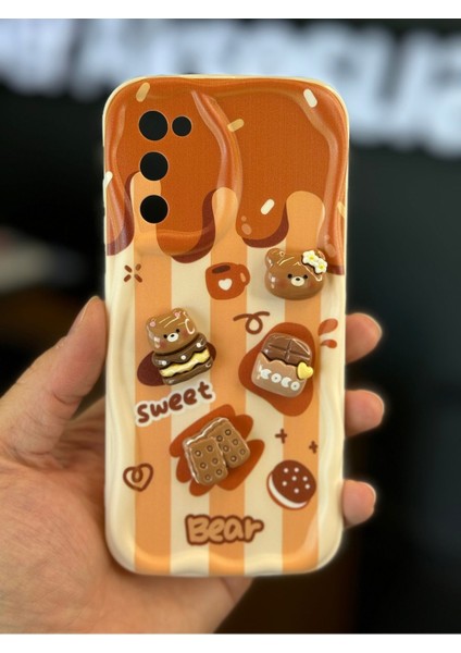 Samsung Galaxy S20 Fe Uyumlu Kılıf Tasarımlı Desenli Kamera Korumalı Ayıcık Bisküvi Renkli Cofffe Silikon fiyatları
