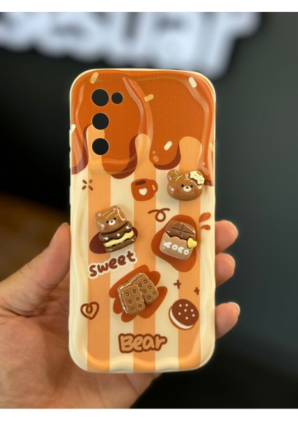 Samsung Galaxy S20 Fe Uyumlu Kılıf Tasarımlı Desenli Kamera Korumalı Ayıcık Bisküvi Renkli Cofffe Silikon indirimleri