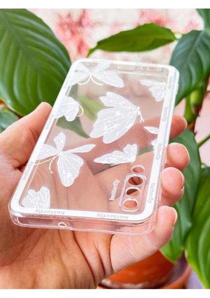 Samsung Galaxy A50/A30S Uyumlu Kılıf Tasarımlı Desenli Şeffaf Kelebek Esnek Yumuşak Silikon Kapak