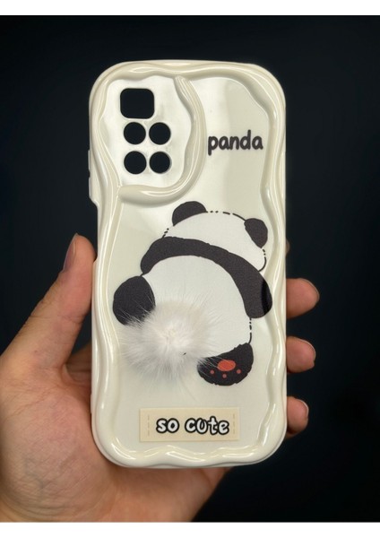 Xiaomi Redmi 10 2022 Uyumlu Kılıf Tasarımlı Desenli Kamera Korumalı Panda Beyaz Püsküllü Silikon Kapak fiyatları
