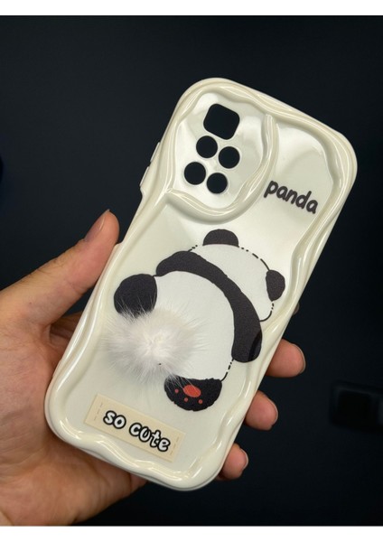 Xiaomi Redmi 10 2022 Uyumlu Kılıf Tasarımlı Desenli Kamera Korumalı Panda Beyaz Püsküllü Silikon Kapak fırsatları