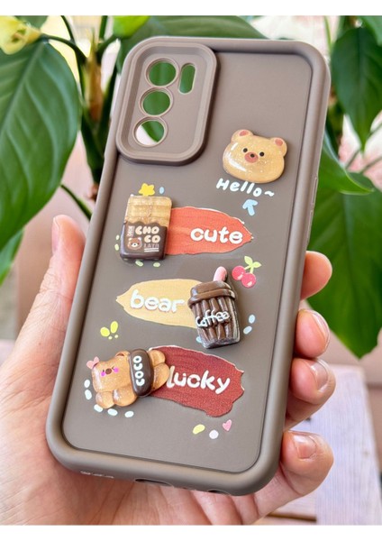 Oppo A16 Kılıf Tasarımlı Desenli Kamera Korumalı Ayıcık Kahve Renkli Yumuşak Silikon Kap fırsatları