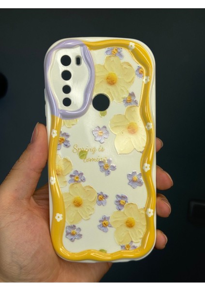Xiaomi Redmi Note 8 Uyumlu Kılıf Tasarımlı Desenli Kamera Korumalı Papatya Çiçek Renkli Silikon Kapak