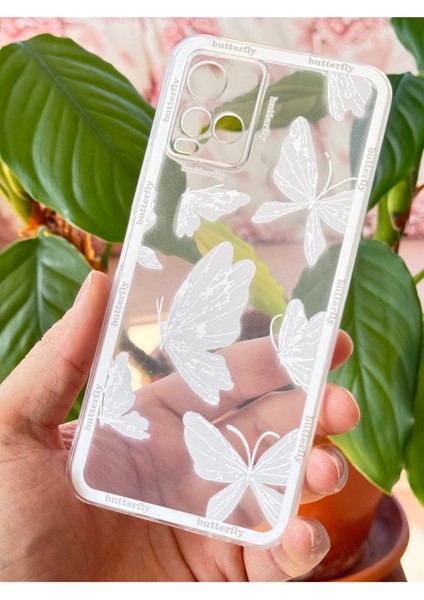 Vivo Y21 - Y21S Kılıf Şeffaf Kelebek Tasarımlı Desenli Kamera Korumalı Yumuşak Silikon Kapak