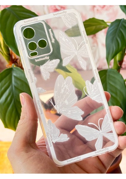 Vivo Y21 - Y21S Kılıf Şeffaf Kelebek Tasarımlı Desenli Kamera Korumalı Yumuşak Silikon Kapak fiyatları