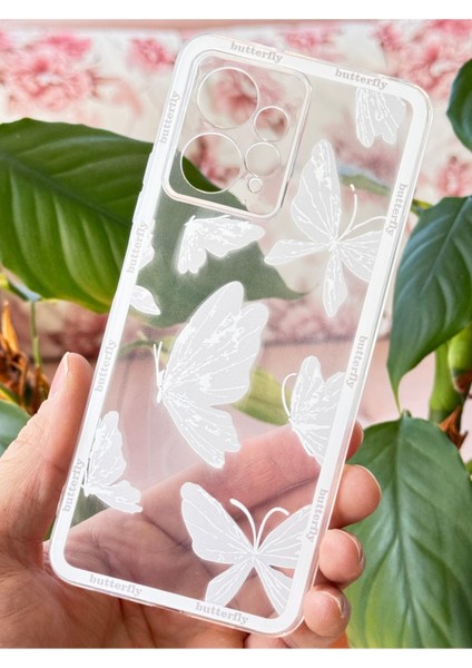 Xiaomi Redmi Note 12 4g Kılıf Tasarımlı Desenli Kamera Korumalı Şeffaf Kelebek Esnek Yumuşak Silikon Kapak