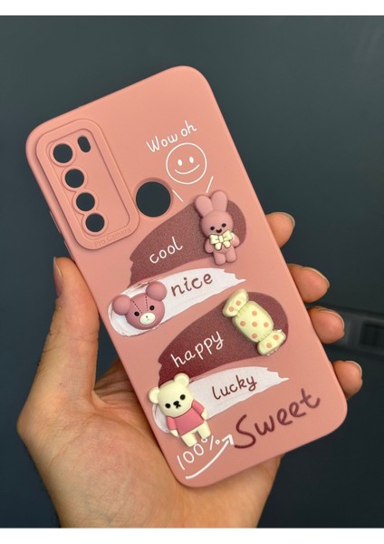 Xiaomi Redmi Note 8 Uyumlu Kılıf Tasarımlı Desenli Kamera Korumalı Tavşan Pembe Yumuşak Silikon Kapak fiyatları