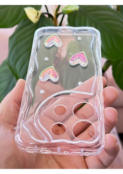 Xiaomi Redmi Note 13 Pro 5g Kılıf 3D Kalpli Inci Tasarımlı Desenli Kamera Korumalı Silikon Kapak