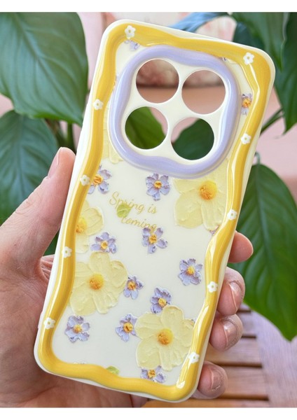 Xiaomi Redmi Note 14 Pro 4g Kılıf Tasarımlı Desenli Kamera Korumalı Papatya Çiçek Renkli Silikon Kapak