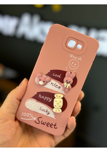 Samsung Galaxy J7 Prime Uyumlu Kılıf Tasarımlı Desenli Kamera Korumalı Tavşan Pembe Yumuşak Silikon Kapak modelleri