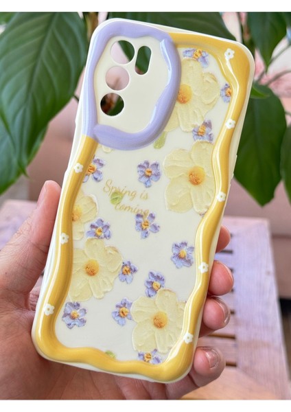 Oppo A16 Kılıf Tasarımlı Desenli Kamera Korumalı Papatya Çiçek Renkli Silikon Kapak