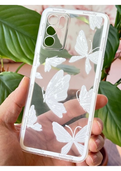 Oppo A16 Kılıf Şeffaf Kelebek Tasarımlı Desenli Kamera Korumalı Yumuşak Silikon Kapak