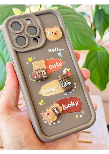 Apple iPhone 12 Pro Max Kılıf Tasarımlı Desenli Kamera Korumalı Ayıcık Kahve Yumuşak Silikon Kapak indirimleri