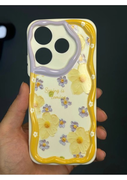 Xiaomi Redmi 13 4g Kılıf Tasarımlı Desenli Kamera Korumalı Papatya Çiçek Renkli Silikon Kapak
