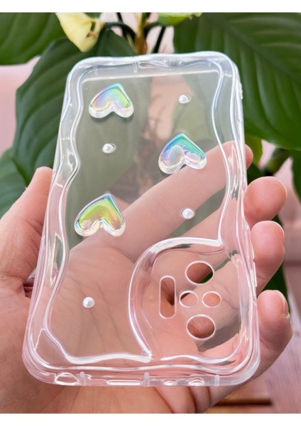 Xiaomi Redmi Note 10 Pro Kılıf 3D Kalpli Inci Tasarımlı Desenli Kamera Korumalı Şeffaf Silikon Kapak