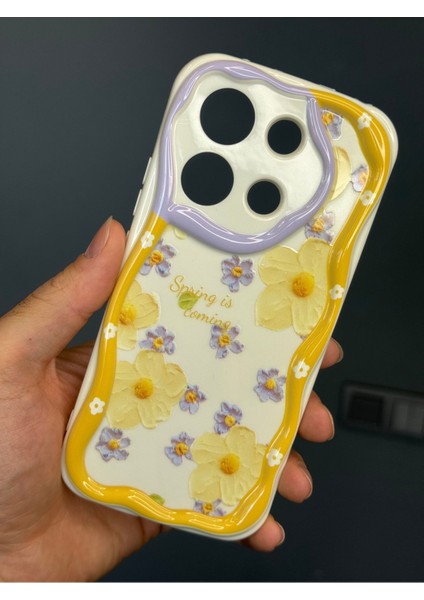Xiaomi Redmi Note 13 4g Uyumlu Kılıf Tasarımlı Desenli Kamera Korumalı Papatya Çiçek Renkli Silikon Kapak