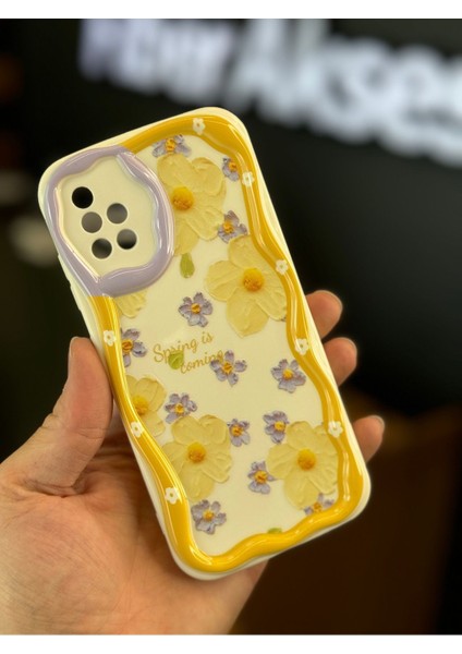 Samsung Galaxy A51 Uyumlu Kılıf Tasarımlı Desenli Kamera Korumalı Papatya Çiçek Renkli Silikon Kapak