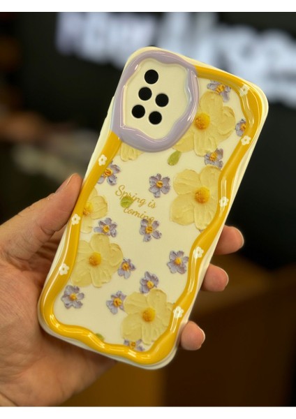 Samsung Galaxy A51 Uyumlu Kılıf Tasarımlı Desenli Kamera Korumalı Papatya Çiçek Renkli Silikon Kapak
