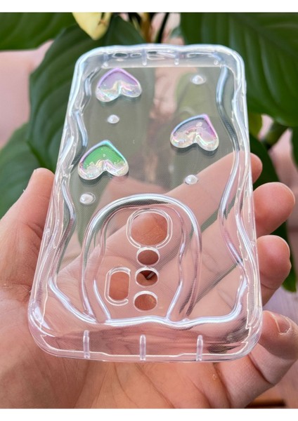 Oppo A5/a9 2020 Kılıf 3D Kalpli Inci Tasarımlı Desenli Kamera Korumalı Şeffaf Silikon Kapak modelleri