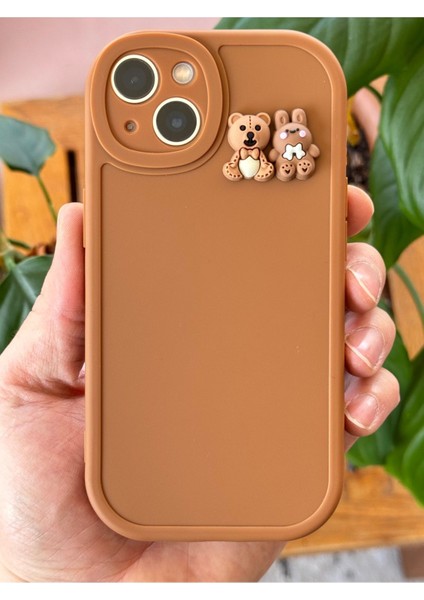 Apple iPhone 14/13 Uyumlu Kılıf Tasarımlı Desenli Kamera Korumalı Ayıcık ve Tavşan Yumuşak Silikon Kapak fiyatları
