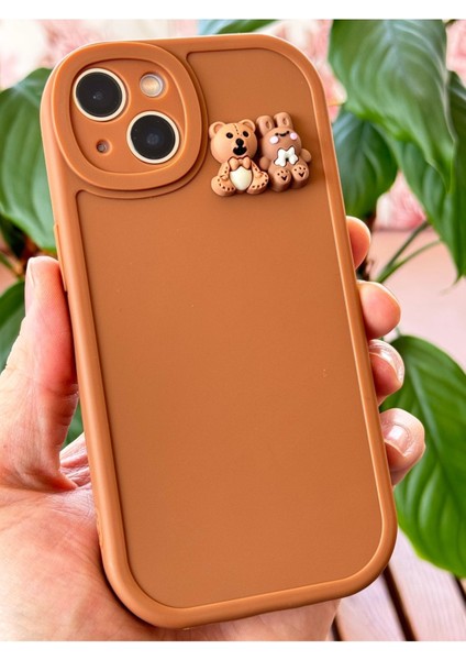 Apple iPhone 14/13 Uyumlu Kılıf Tasarımlı Desenli Kamera Korumalı Ayıcık ve Tavşan Yumuşak Silikon Kapak fırsatları